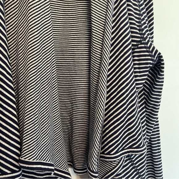 Womens Navy Blue and White Striped Slouchy Cardigan  Size Large - Picture 5 of 7
